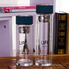 bouteille d&#39;eau de verre de borosilicate de haute qualité de 350ml 450ml avec le filtre